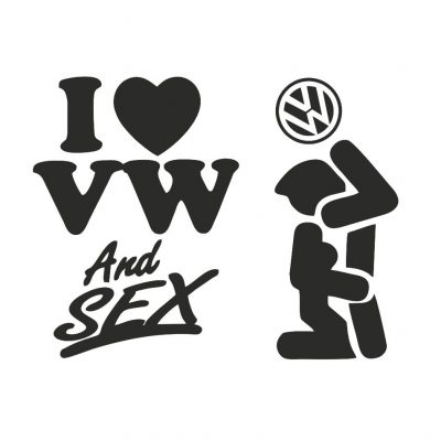 Autocolante I love vw and sex