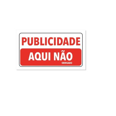 Sinal adesivo PUBLICIDADE NÃO