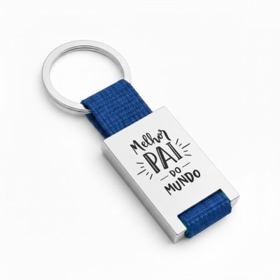 Porta-chaves de metal retangular personalizado - Melhor Pai do Mundo
