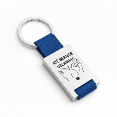 Porta-chaves de metal retangular personalizado - Até Sermos Velhinhos