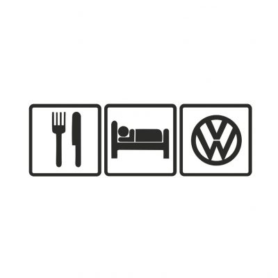 Autocolante Volkswagen eat sleep